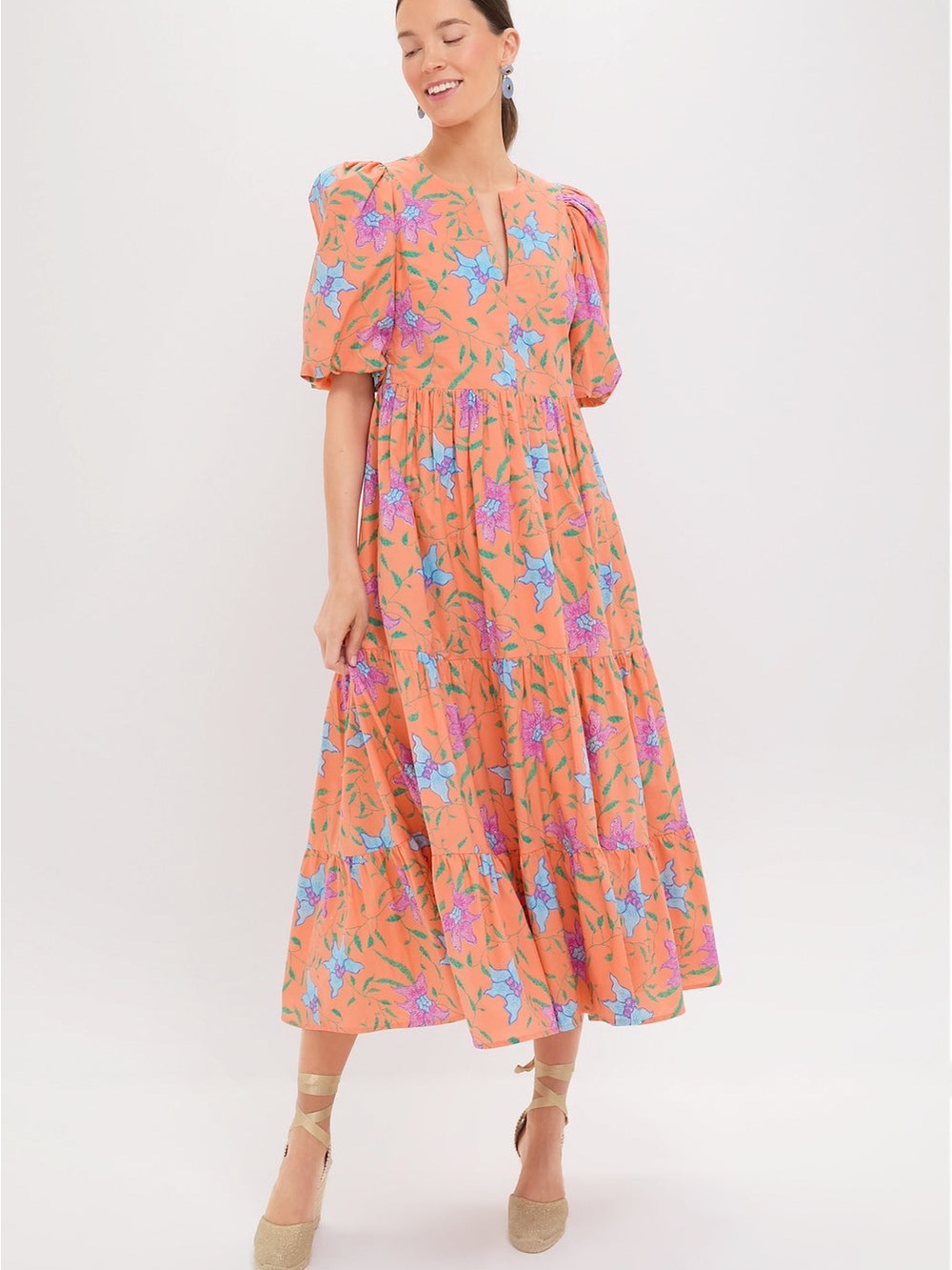 Hyacinth House Orange Multi Floral Cisco Maxi Dress – Size S